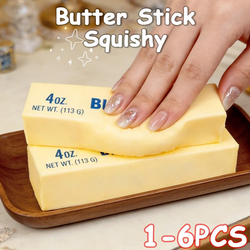3W-In Stock Butter Stick Squishy Toy Slow Rising Squeeze Toy Butter Bar Brick Squishy Fidget Toy Anti Stress Release Relax Gift