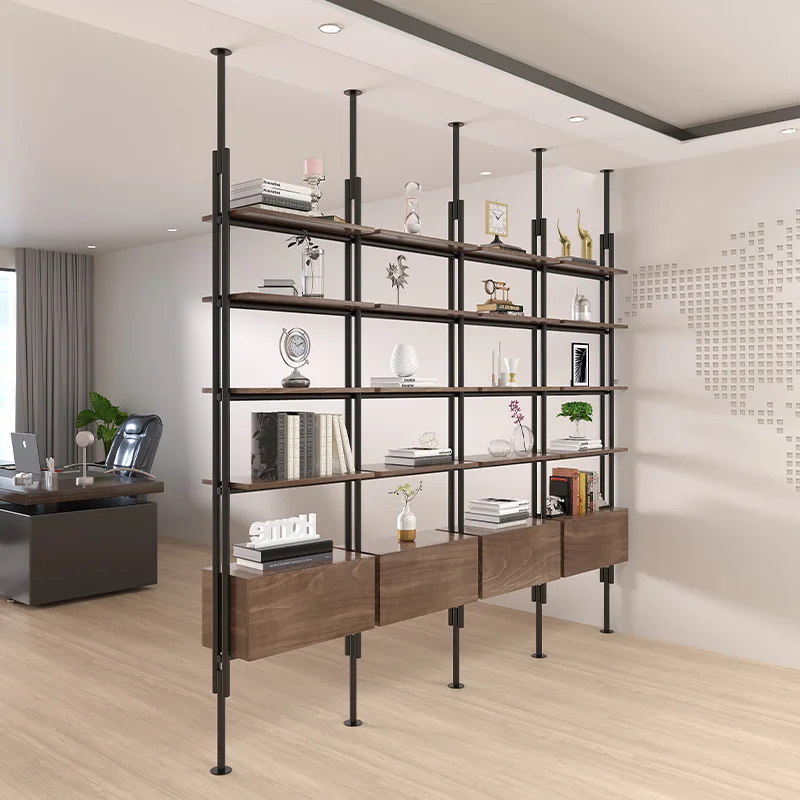 

Modern Minimalist Bookshelf Office Full Wall Bookcase Shelf Club Multi-layer Display Shelf Top Upright Partition Display Shelf