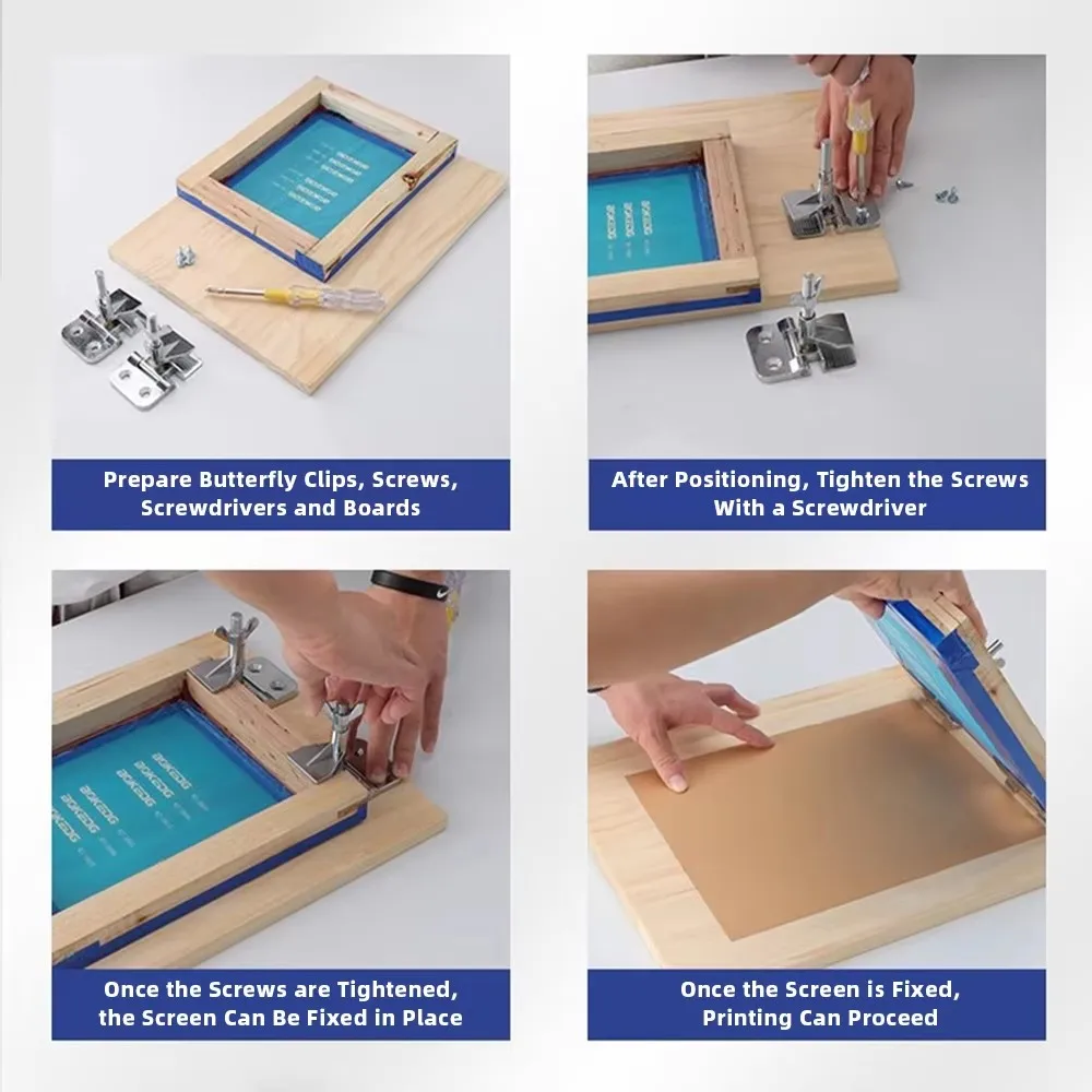 Printed Screen Butterfly Clip Locking Screen Clip Chrome Butterfly Clip Screen Frame Clip Locking Screen Clip