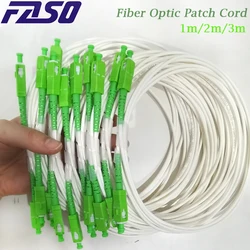 50 Stuks SC/APC-SC/APC Glasvezel Path Cord Single Mode G657A2 Simplex 3.0mm Wit LSZH jas Fiber Jumper Optische Vezel
