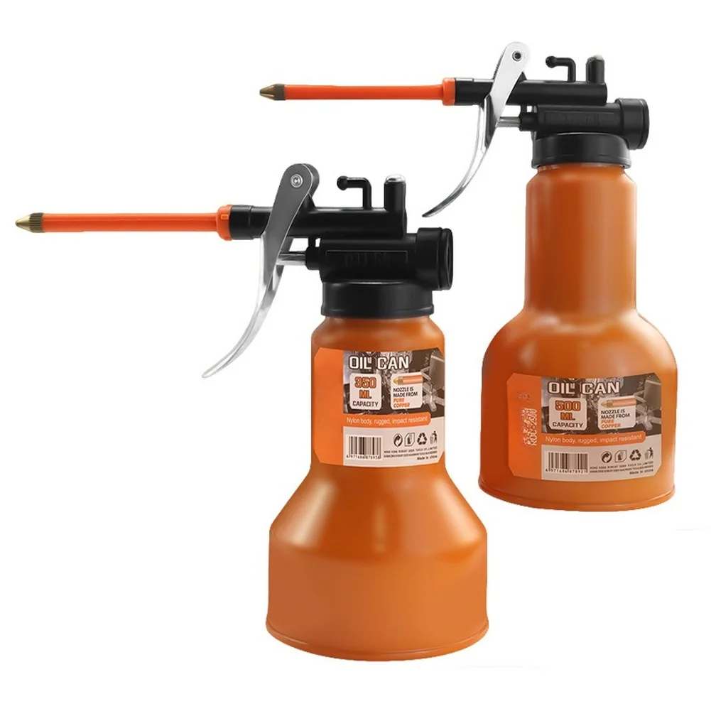 350/500ML High Pressure Manual Oil Can Extended Nozzle Built-in Filter High Carbon Steel Car Repair Tool Copper Nozzle