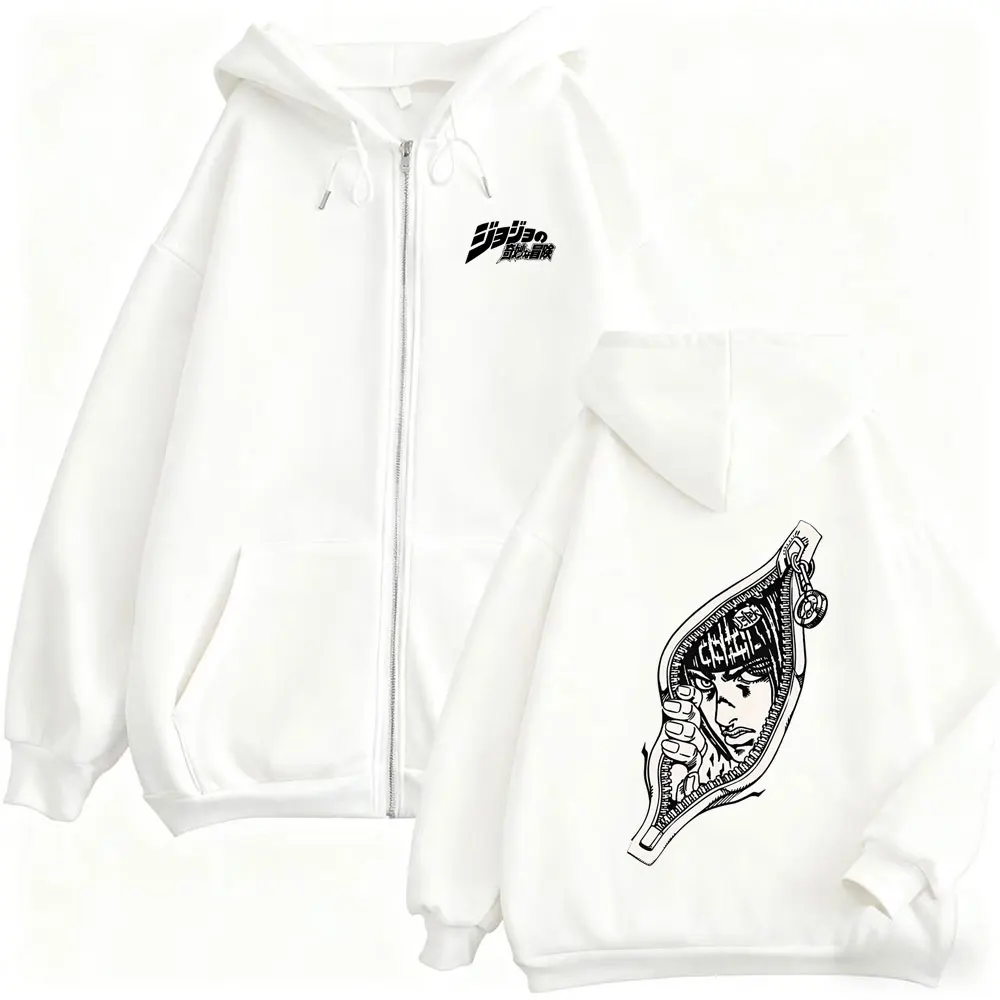 

Anime Jojo Bizarre Adventure Bruno Bucciarati Zipper Hoodie Men Women Fleece Cotton Zip Up Sweatshirt Manga Funny Zip Up Jacket