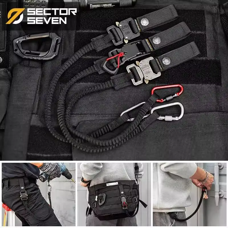 Electric Drill Anti Loss Rope Buckle Tactical Elastic Tool Anti-loss Rope Carabiner Aerial Work Hammer Electric Drill Outdoor