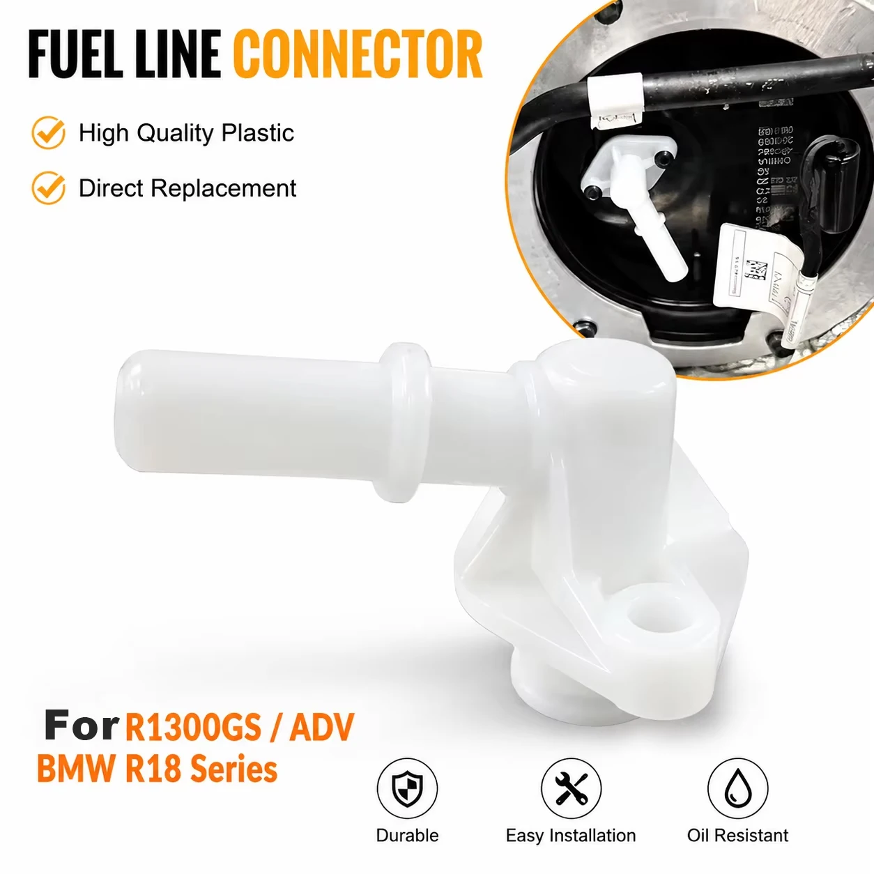 Motorcycle Fuel Line Connector For BMW R1300GS ADV R18B R18 Classic Transcontinental R nineT Fuel Pipe Joint Adapter Accessories