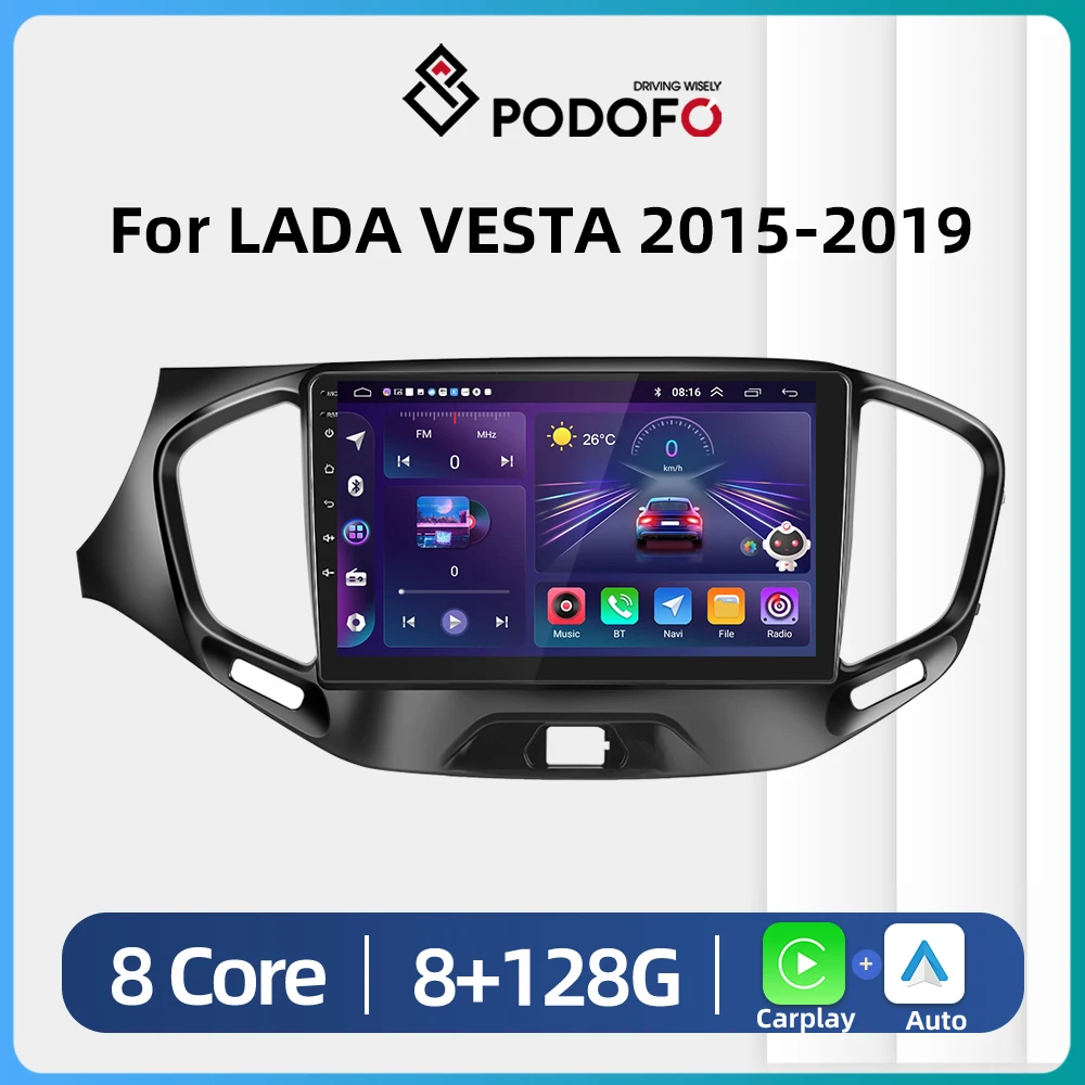 

Podofo 2din Android Car Radio For LADA VESTA 2015-2019 Carplay Stereo Player Autoradio WIFI GPS Navigation FM/RDS