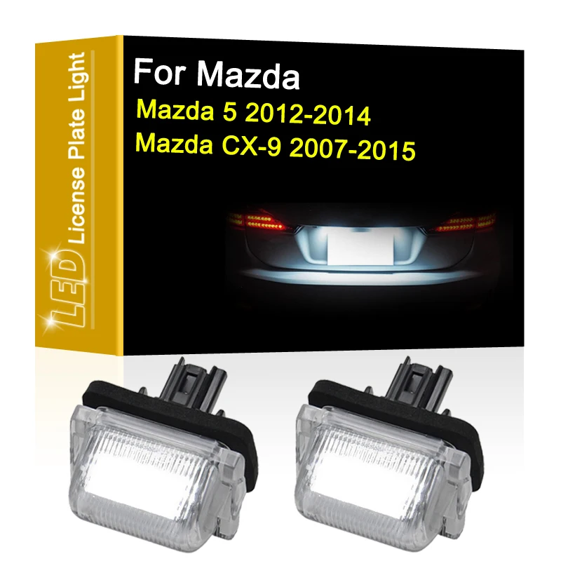 12V LED Number Plate Lamp For Mazda 5 Mazda5 2012 2013 2014 CX-9 CX9 2007-2015 White License Plate Light Assembly