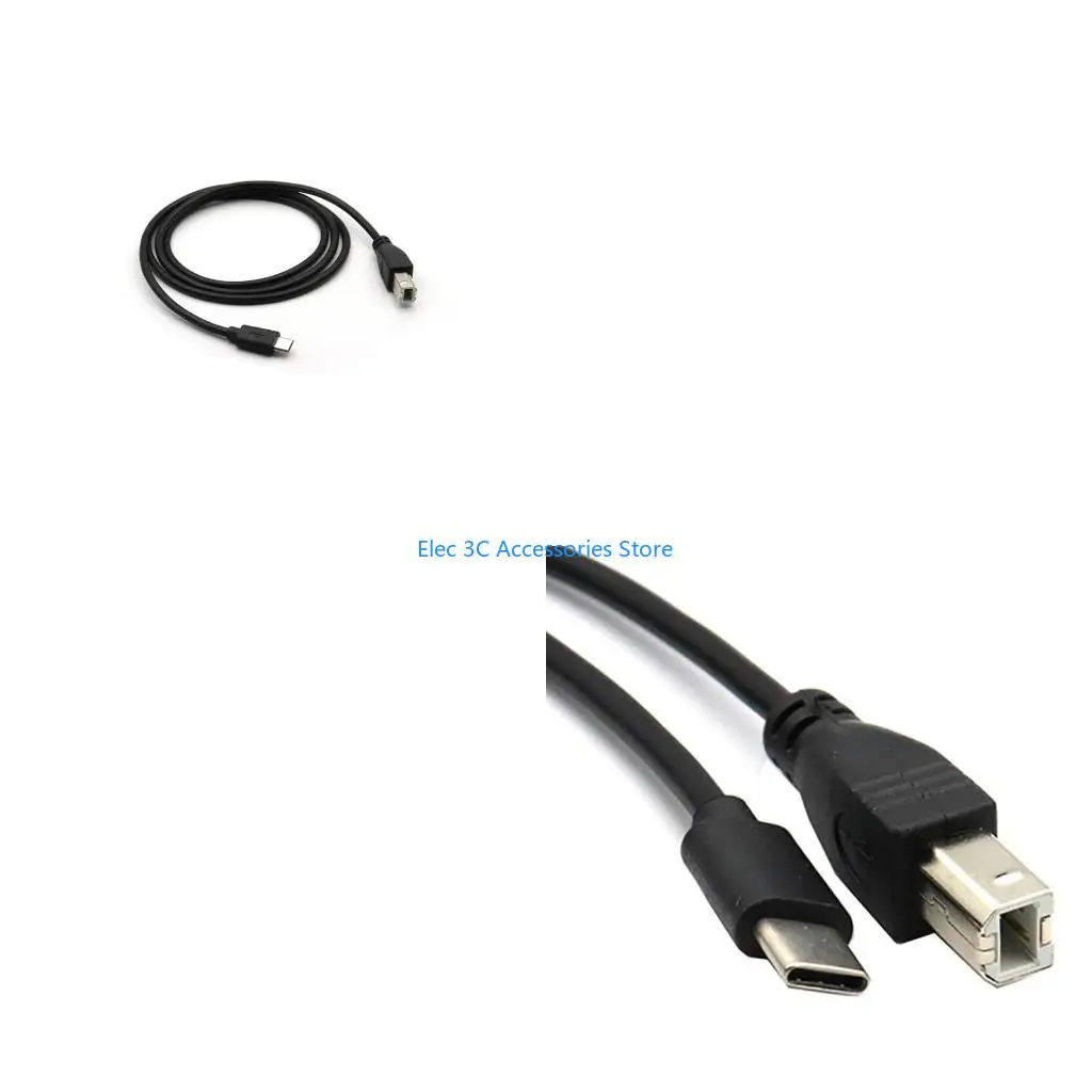 Y51A Durable Type C to USB B Printer Cable OTG Piano Connection Cord Devices to Printers, Scanners, 100cm/150cm/200cm