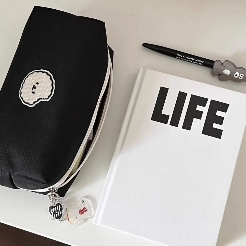 

Large Capacity Canvas Student Supplies Cosmetic Bag Pencil Bag Storage Pouch Stationery Bag