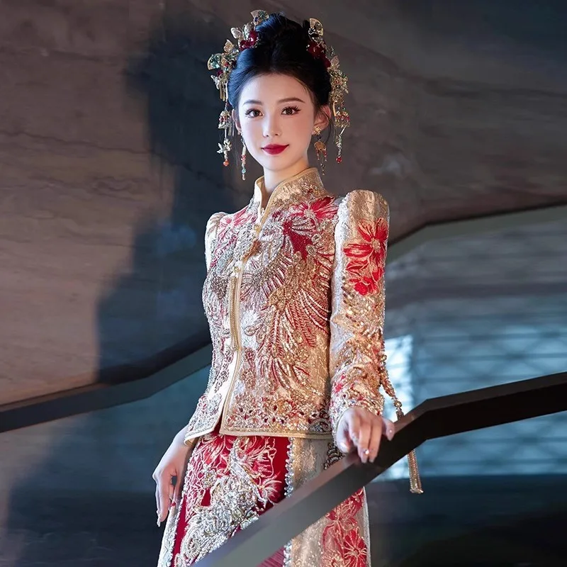 

Новое свадебное платье из малайзии дракона и феникса в китайском стиле