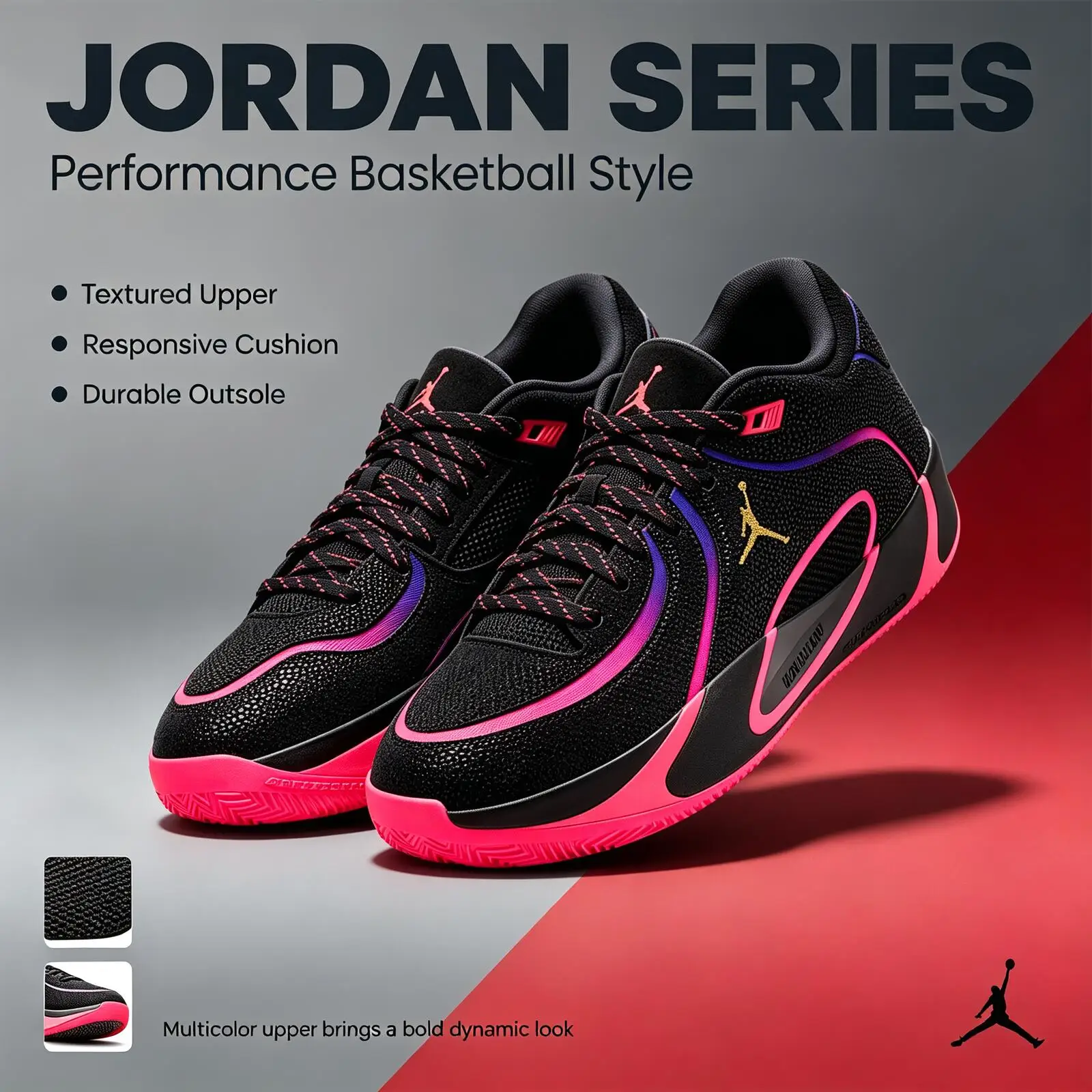 Nike Authentic JORDAN TATUM 4 LEA PF IR0074-003 Men's Low-Top Lace-Up Wear-Resistant Sports Basketball Shoes