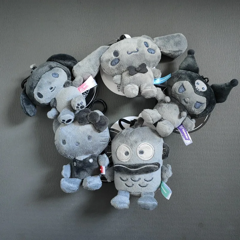 10cmのかわいいハローキティ黒肌シリーズぬいぐるみペンダント漫画ハンギョドンぬいぐるみおもちゃダークスキンKTキーホルダーギフト