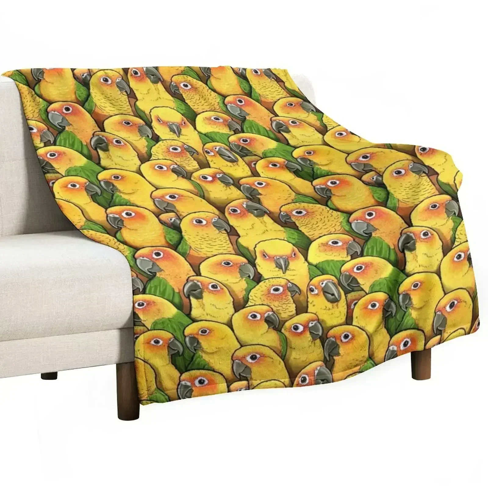 Jenday Conures Throw Blanket Moving Shaggy bed plaid Blankets