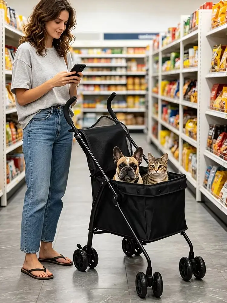 38L Einkaufswagen Haustier-Kinderwagen Tragbarer Faltbarer Handwagen Multifunktionaler Einkaufstrolley für Outdoor-Camping, Verkaufsstand, Expresslieferung, Nutzwagen