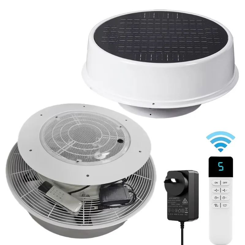 Extrator de teto solar de circulação de ar de 12 polegadas, ventilador de resfriamento de telhado de energia, produto de extração de calor