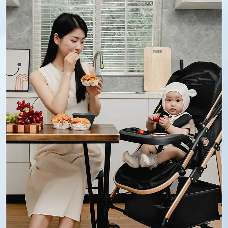 

2025 New Three-in-one Baby Stroller Foldable, Can Sit or Lie Down, High-view Sleeping, Reversible Newborn Baby Stroller