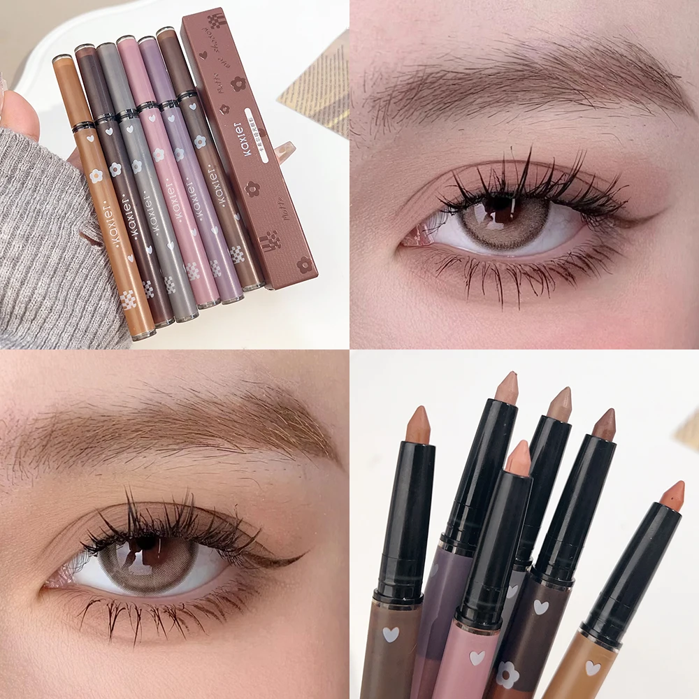 Nieuwe Matte Oogschaduw Potlood Blijvende Waterdichte Liggende Zijderupsstok 6 Kleuren Poedervrij Nude Roze Oogschaduw Highlight Pen Make-Up