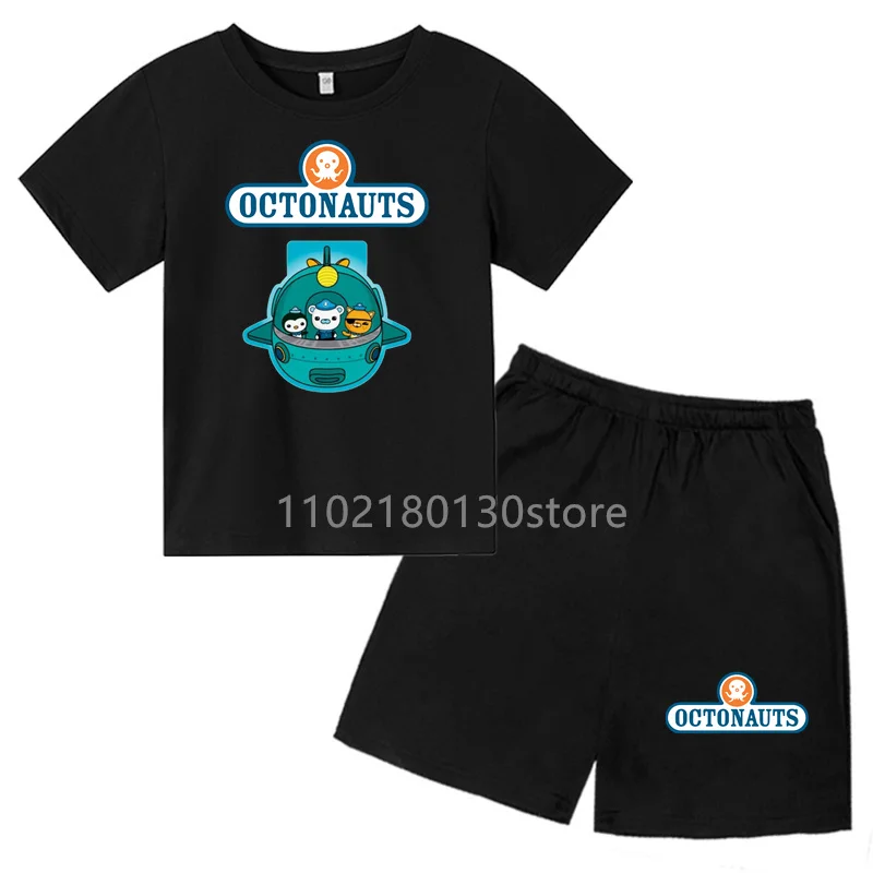 OCTONAUTS 3-14 Years Old Children's Summer T-shirt Suit Girl Charming Shirt Boy Shorts Sportswear Baby Toddler Sunshine Brand