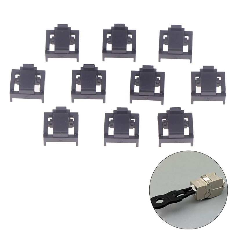 10PCS RJ45 Port Lock With 1Key Ethernet Hub Port RJ45 Female Anti Dust Cover Cap Protector Compatible With Computer Router