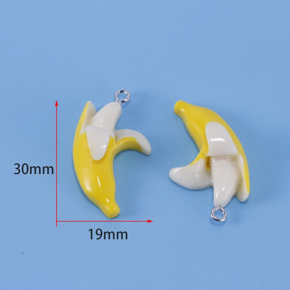 10 pz Banana Pelata Frutta Cibo Pendenti E Ciondoli Pendenti In Resina per Orecchino Collana Portachiavi Fai Da Te Bambini Donne Creazione di Gioielli Forniture