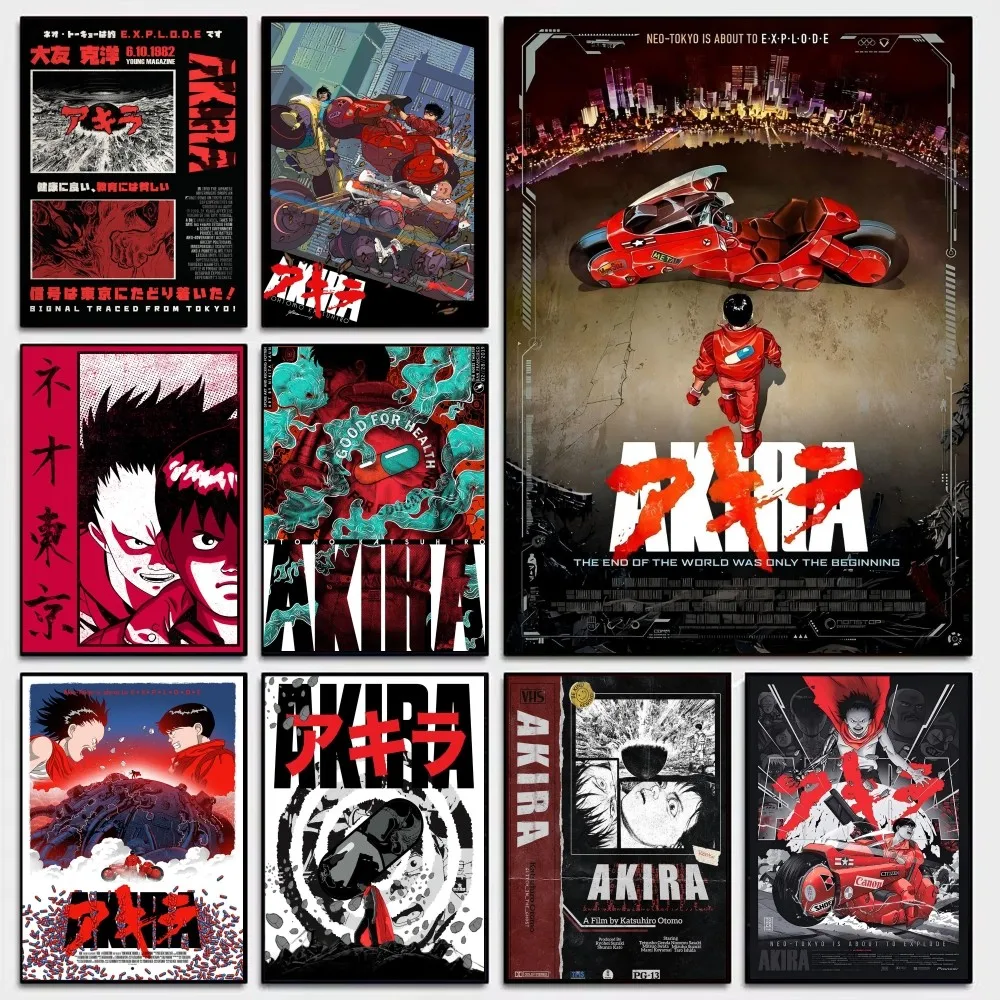أكيرا أنيمي الفيلم الكلاسيكي الملصقات HD جودة ملصق جدار الفن اللوحة دراسة الشمال ديكور المنزل