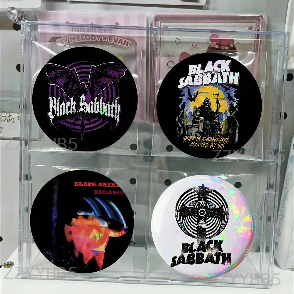 

B-Black S-Sabbath Ozzy Enamel Pin Tinplate Round Brooch Badges 58mm 44mm 32mm 75mm 25mm