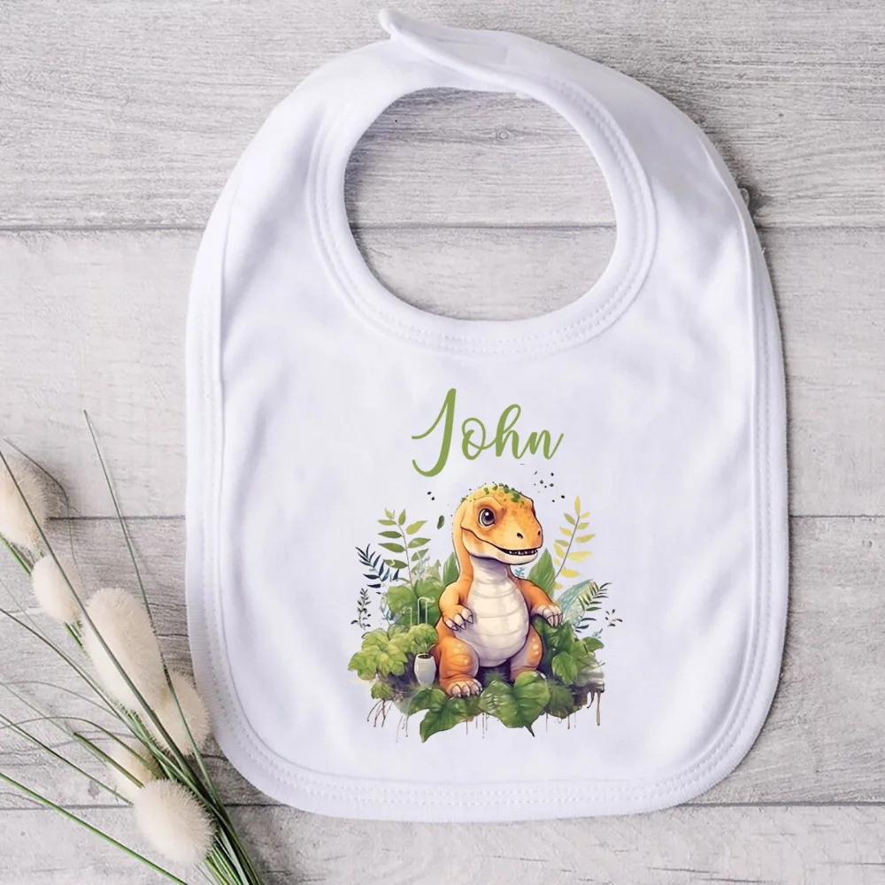 Description Picture 5 of itemPersonalized Baby Bibs Custom Name Boy Girl Cotton Bib Unicorn Bear Fairy Print Newborn Saliva Towel Infant Birthday Shower Gift