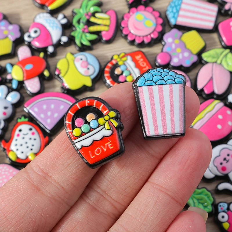 Tusember 15 Stück Niedliche Harz-Acryl-Sommerurlaub-Sonnen-Tier-Flug-Popcorn-Cola-Flachrückseite für DIY-Handyhüllen-Deko-Accessoires – Detail 4