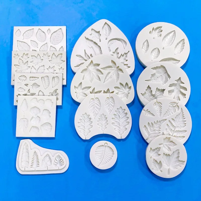 

Silicone mold DIY leaf fern leaf maple leaf fondant cake decorative embossed chocolate mold