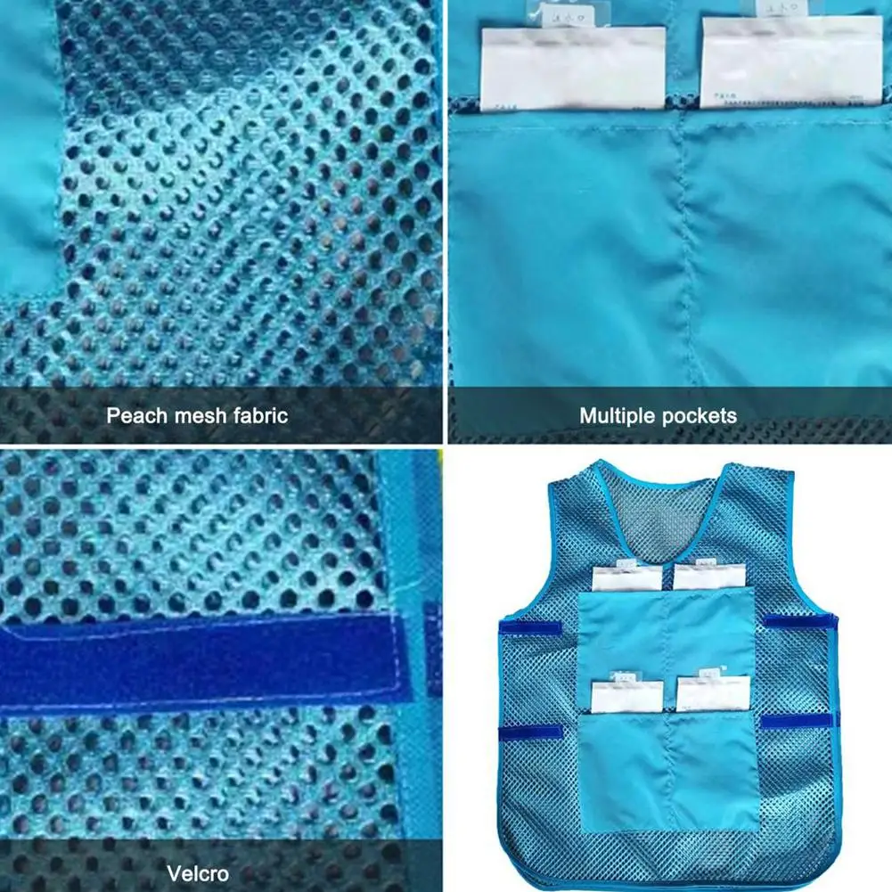 Chaleco de hielo refrescante para actividades al aire libre, 8 bolsas de hielo para hombres y mujeres, verano caliente, trabajo al aire libre