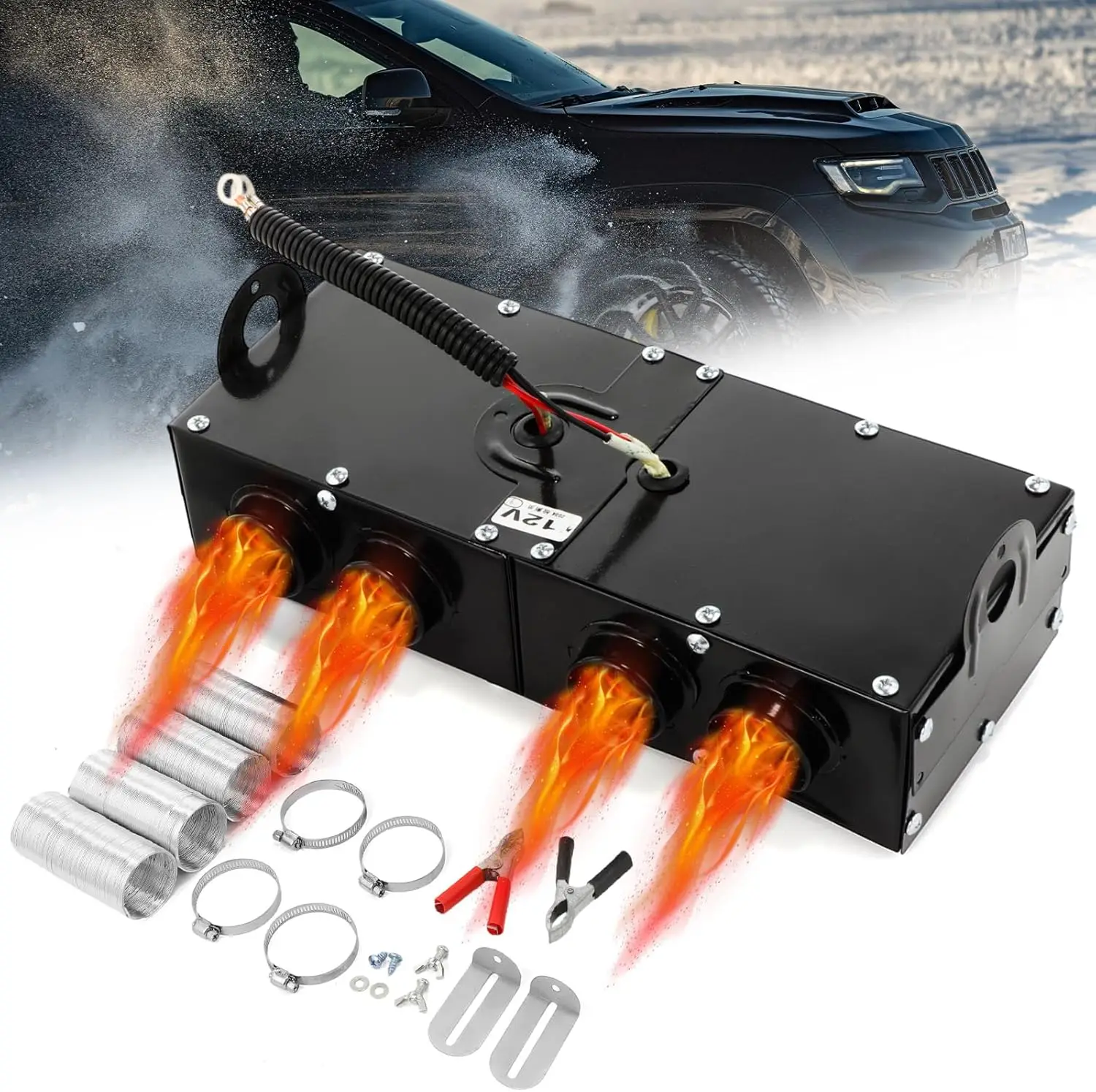 

500W 12V Car Heater Windshield Defroster for Winter Camping Auto Use