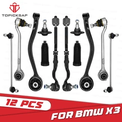 TOPICKSAP Front Forward & Rearward Lower Control Arm Ball Joint Suspension 12pcs Kit for BMW X3 X4 F25 2011 2012 - 2017 2018