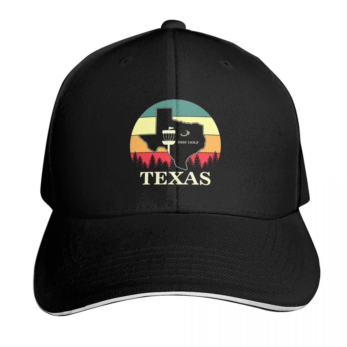 Vintage Texas Map Disc Golf Baseball Cap Gift for Him Her Casual Daily Wear Quick Dry Performance