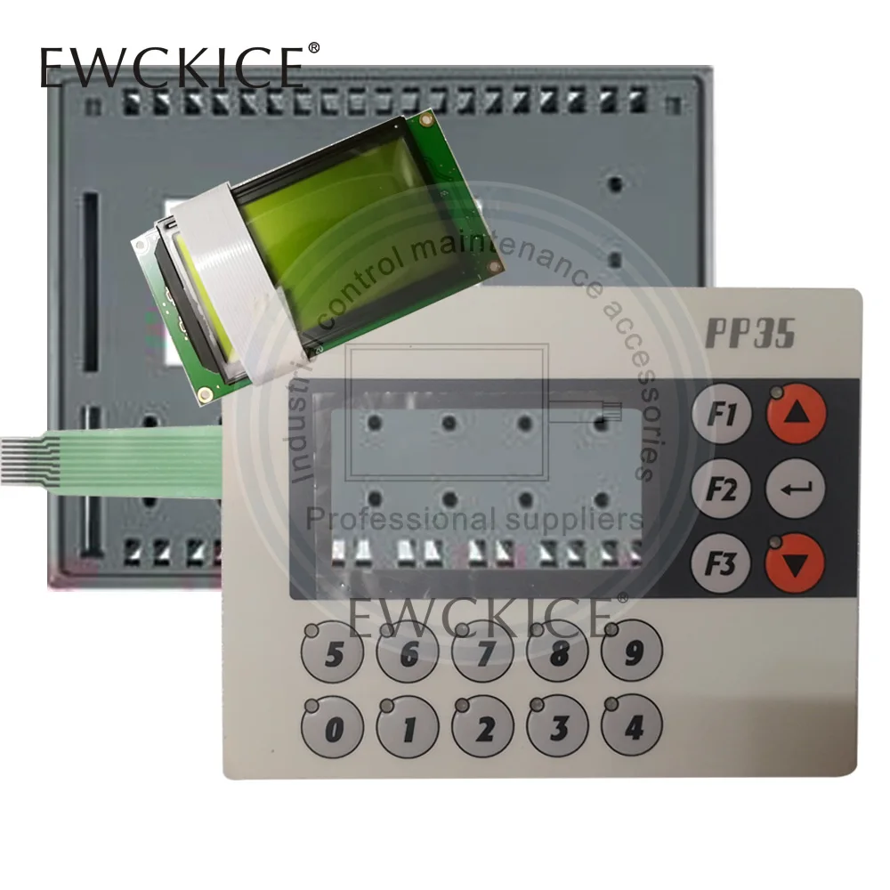 new-pw35-4pw035e300-02-hmi-plc-front-casing-keypad-lcd-membrane-keypad-keyboard