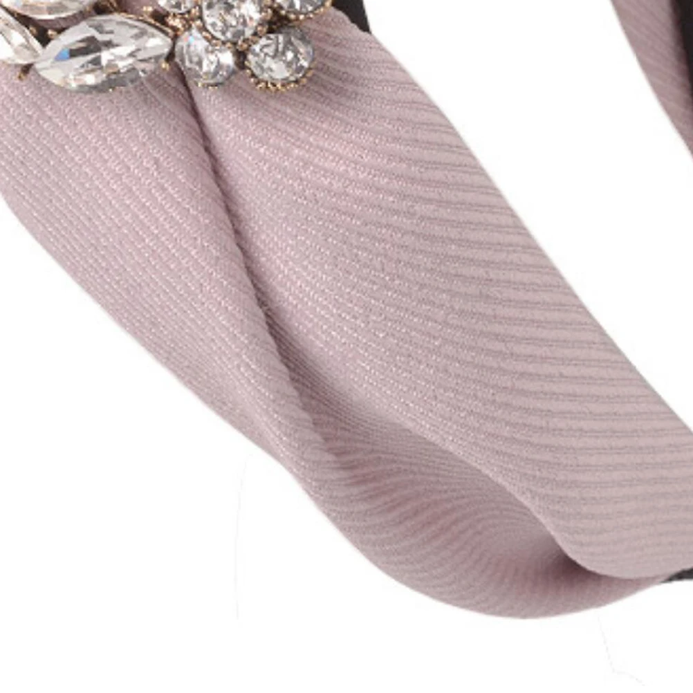

1pc Wide Rhinestone Hair Hoop For Women Girls Elegant Headband Cloth Hair Clasp Party Wedding Occasion Accessory Wine Red