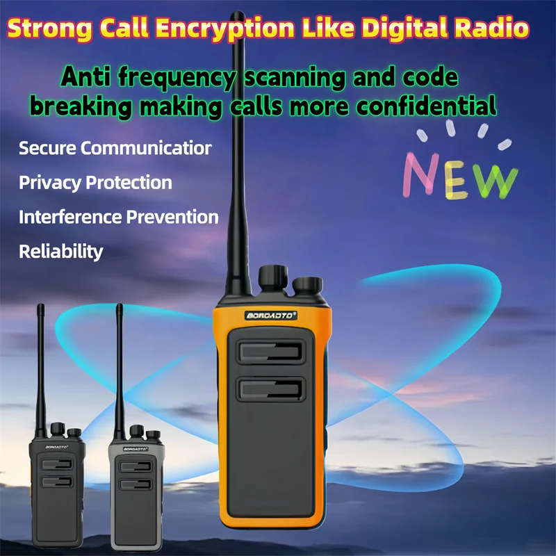 High Power Long Range UHF 400-470MHz PMR446 Walkie Talkie 16 Channels Rechargeable Waterproof Two Way Radio for Camping Hiking
