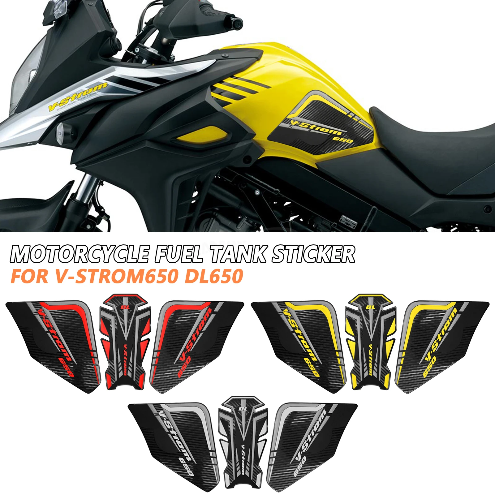 

Для Vstrom DL650 V-strom 650 XT 650XT DL 650 мотоциклетная накладка на бак, защитная наклейка, наклейка, газовый наколенник, тяговая накладка, боковая