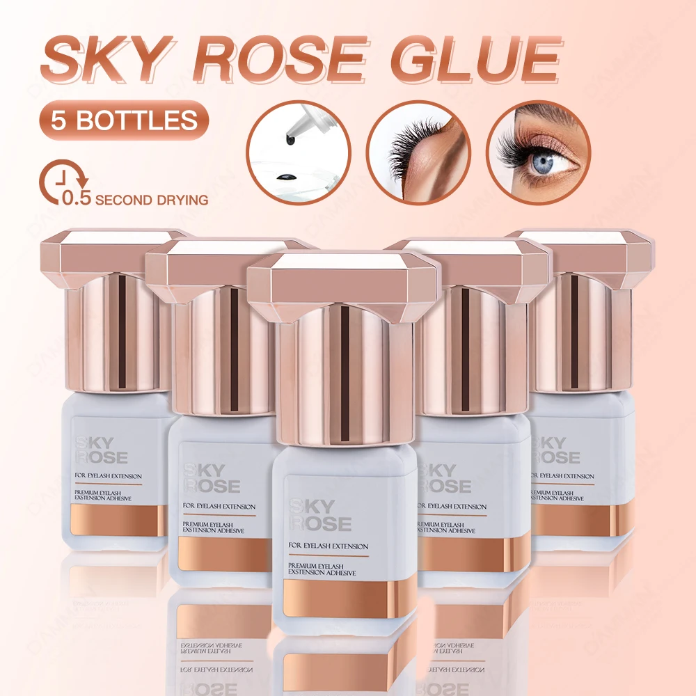 30Bottles 5ML Sky Rose Lash Adhesive 0.5S Fasting Drying Lashes Glue Professional Eyelashes Extensions Glue Makeup Tools