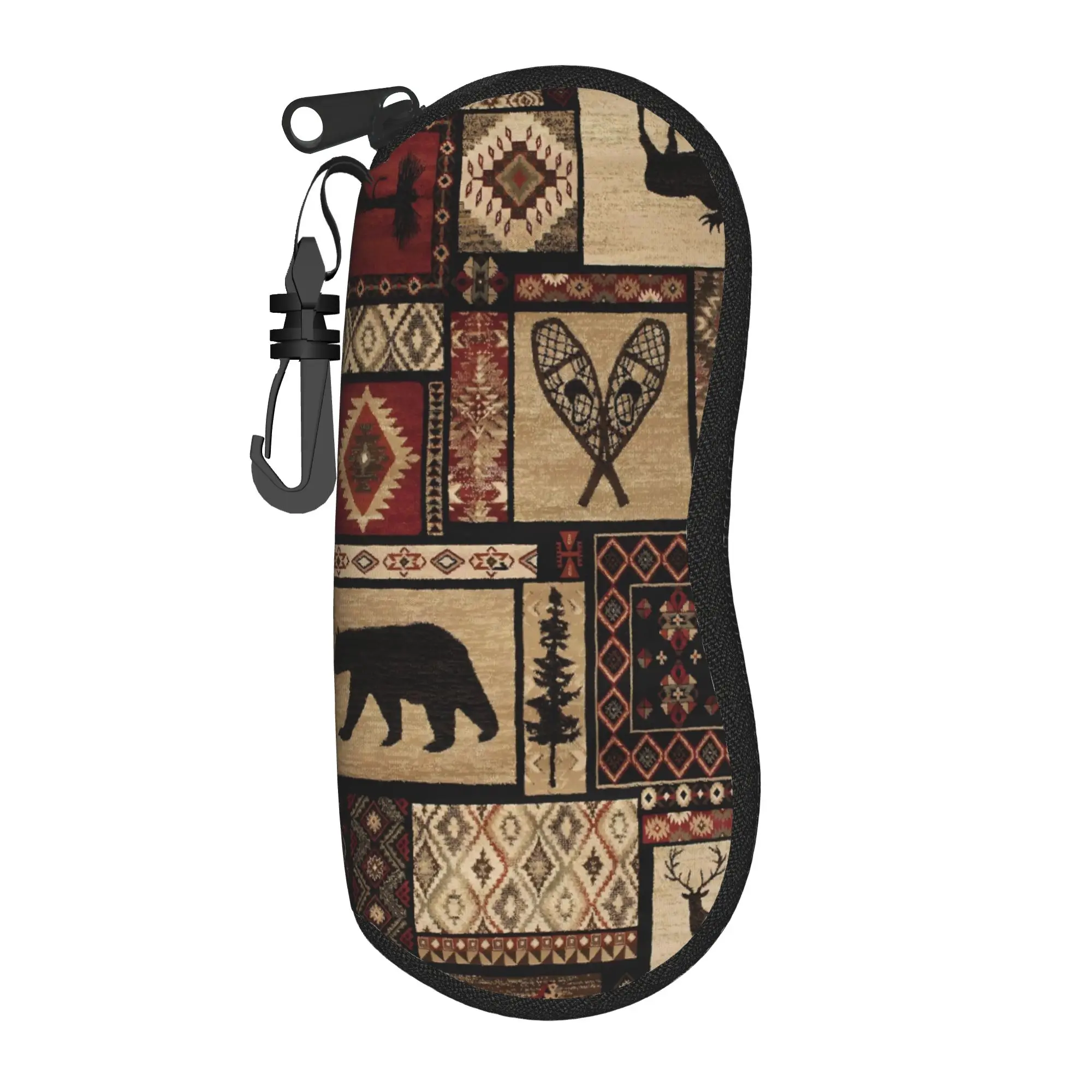 Retro Bohemian Woven Pattern  Glasses Case  Key Chain Sunglasses Case Men Women Travel Glasses Box Trend Eyewear Accessory