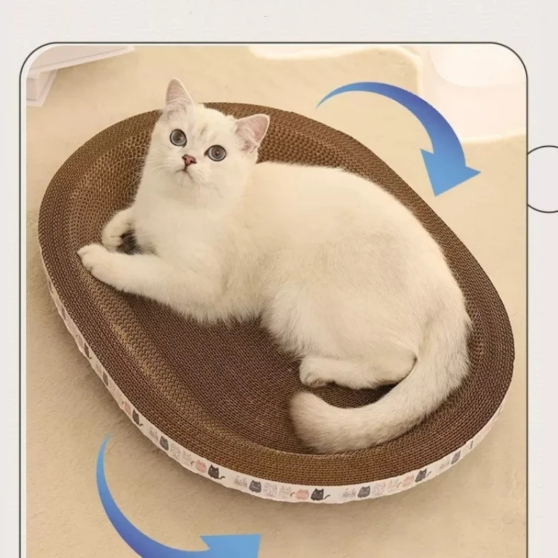 

Corrugated Cat Scratching Board Scrapers Round Oval Grinding Claw Toys for Cats Wear-Resistant Cat Bed Nest Cat Accessories