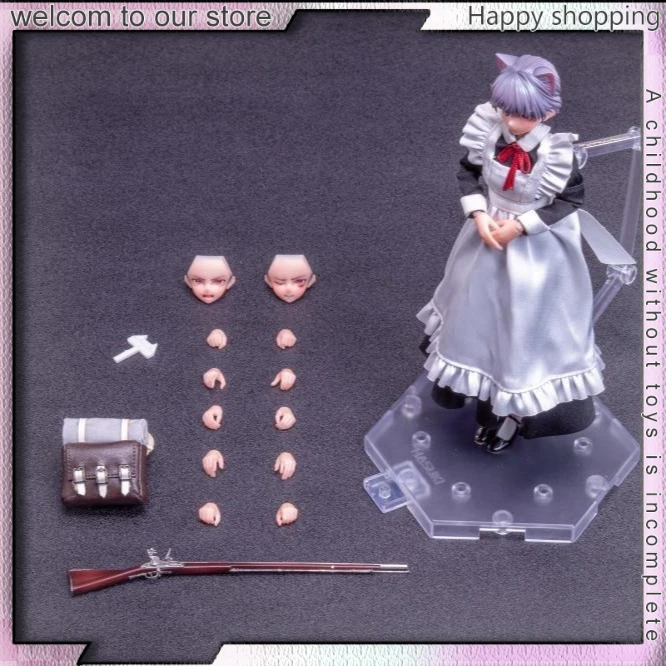 

Genuine HASUKI Pocket Art Maid Musketeer Divine Cat Fikiko 1/12 Posable Action Figure Feiqizi Desktop Ornament Model Toy Gift