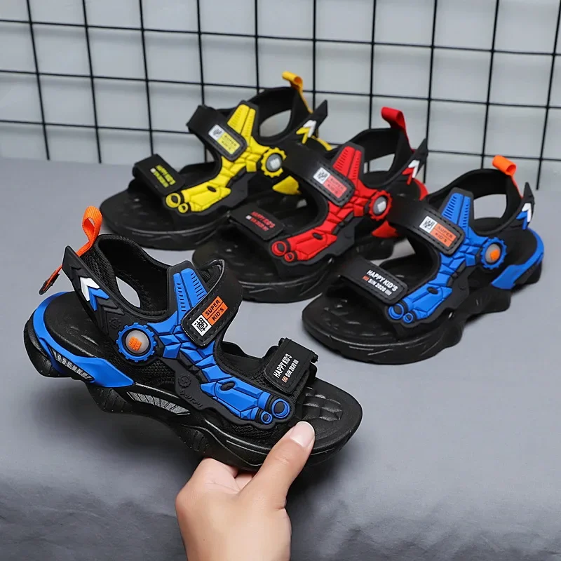 

2024New Summer Boys' Sandals, Non slip Soft Sole Children's Beach Shoes, Boys' Shoes, Middle and Big Kids