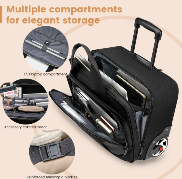 Men Carryon hand Luggage Tote Men business Travel Trolley Bag Rolling Luggage Suitcase Underseat Short Trip Travel Trolley Bags
