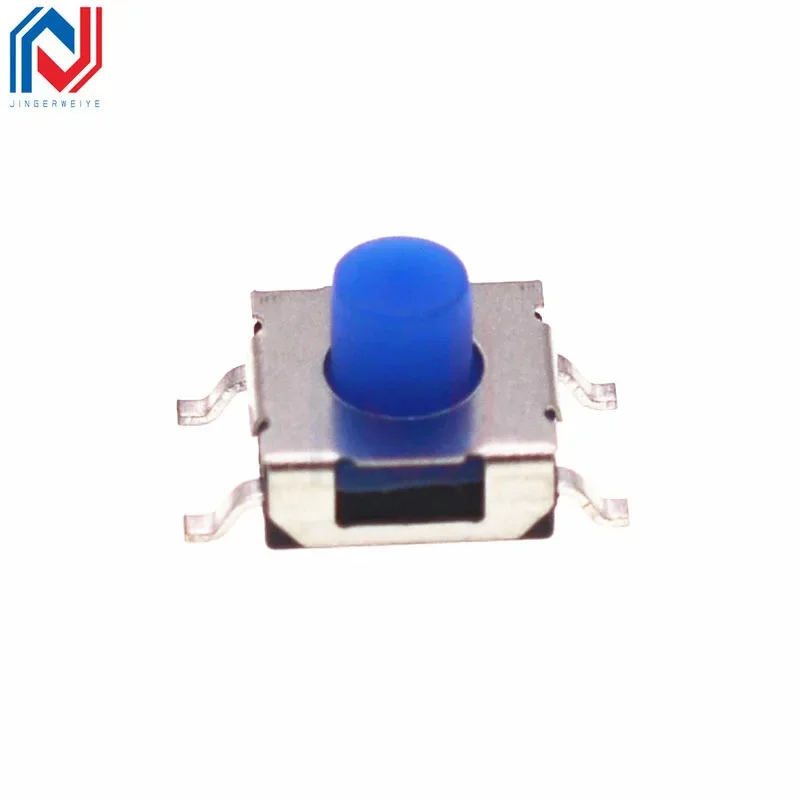 20pcs/Lot Size 6 * 6mm Touch Switch Patch Four-Legged Silicone Blue Head 6*6*3.1/3.4/3.5 MMCB Panel Patch Button