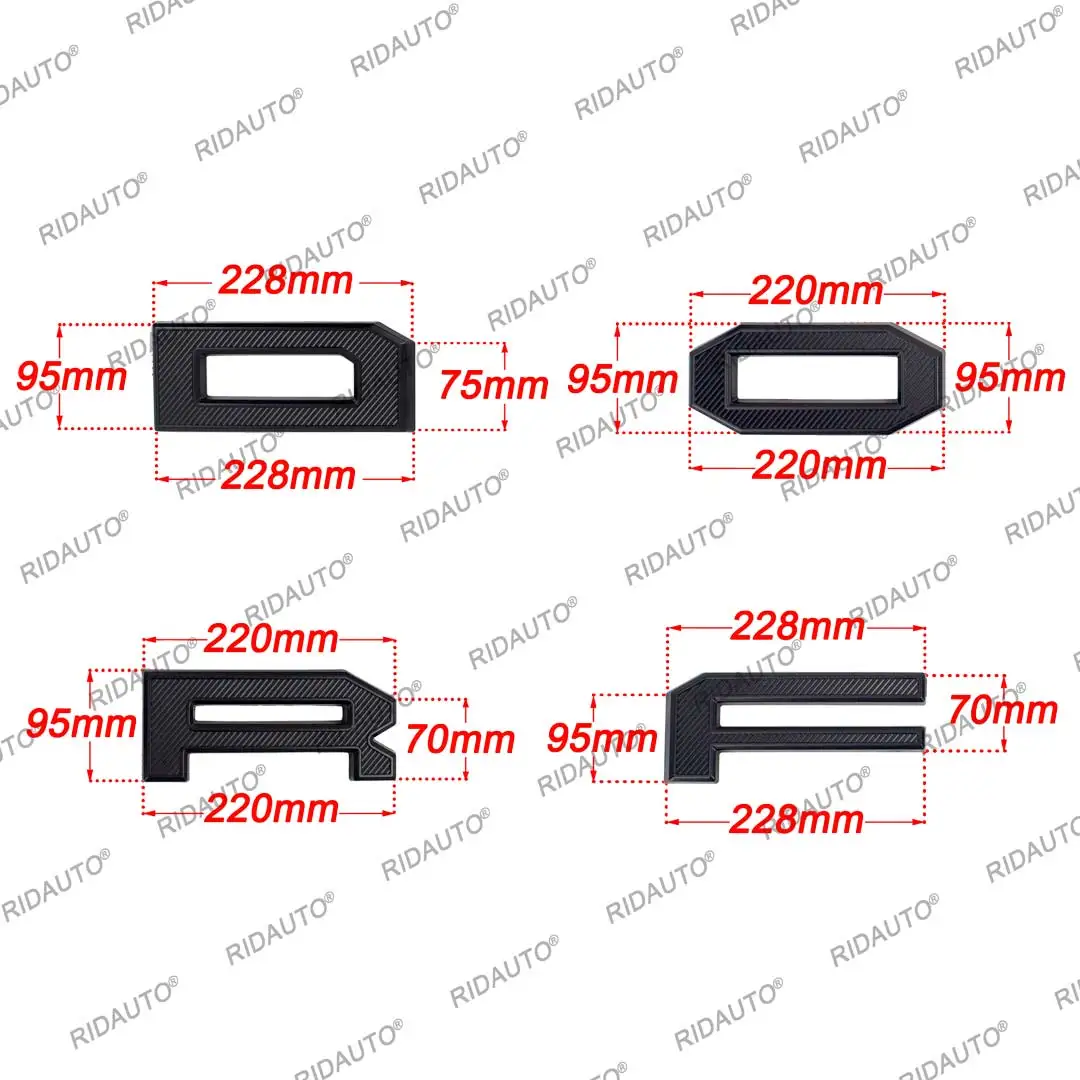 White Striped Incandescent 4 Letter for Modified Raptor Grill Aftermarket Grille For RANGER 2023 2024 T9 DIY Upgrade