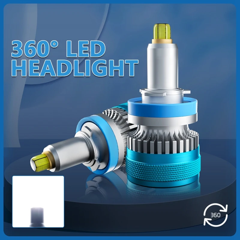 Car 360 LED Headlight Bulb Fog Lighting Turbo Mini Lamp 100W 32000LM 6000K 10-32V