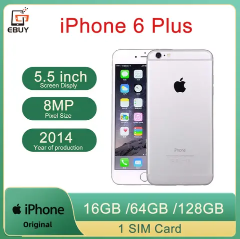 Original Apple iPhone 6 Plus 4G LTE Mobile Cell Phone 5.5" ROM 16/64/128GB 8MP Unlocked Cellphone.The highest system is IOS 12.