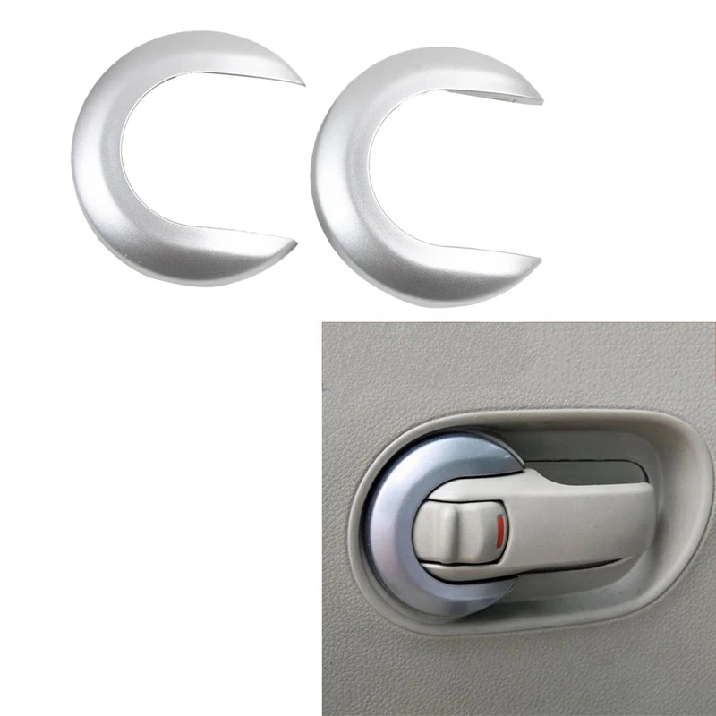 2X Car Interior Door Handle Cover Decorative Trim Inside Handle Escutcheon For Nissan Tiida 2005-2010 1.6 LIVINA NV200 A