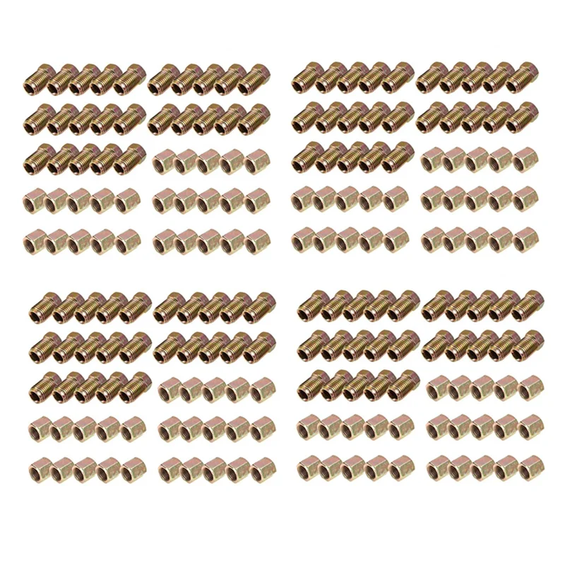 

200 шт. мужские/женские конец тормозной трубы, гайки M10 X 1 мм, 3/16 дюйма, наружный диаметр, медные тормозные трубки, фитинги для труб, метрические