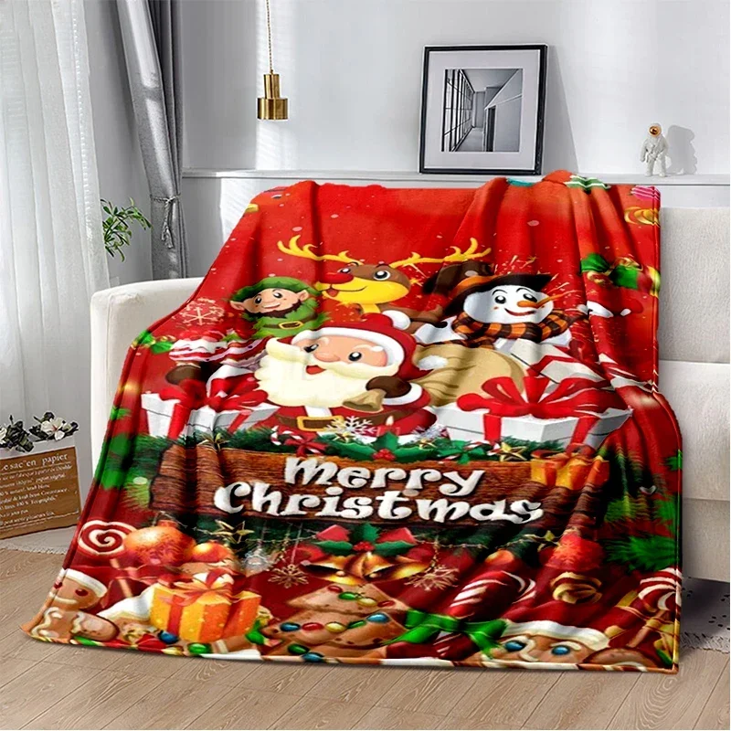 

3D Printed Baby Blanket Santa Claus Elk Leisure Sofa Cover Babes Carpet Multi Functional Travel Portable Warm Baby Blankets