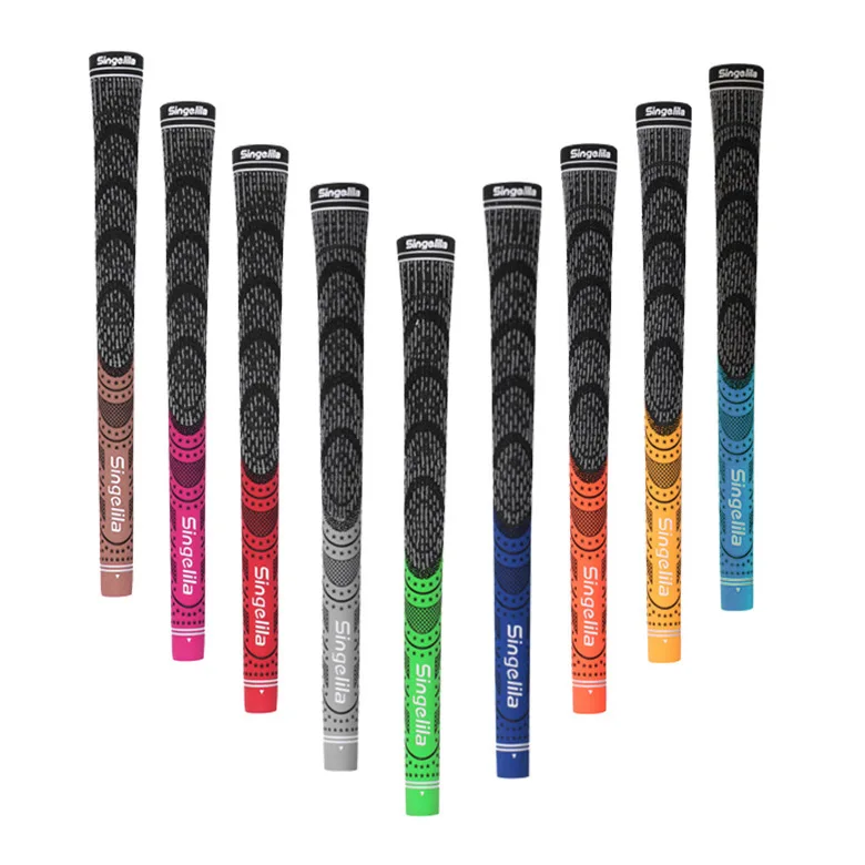 Standard Midsize Dual Color Semi-Cord Golf Grips, All Weather Anti-slip Wearproof Rubber Golf Club Replacement Handle